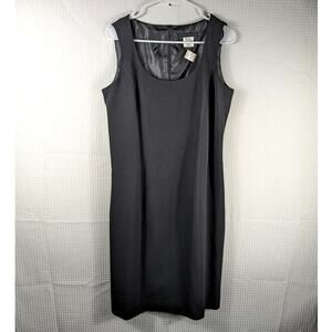 Bern and Mort Size 12 Black Sheath Dress NWT Made in Belarus Stretch Lined Work